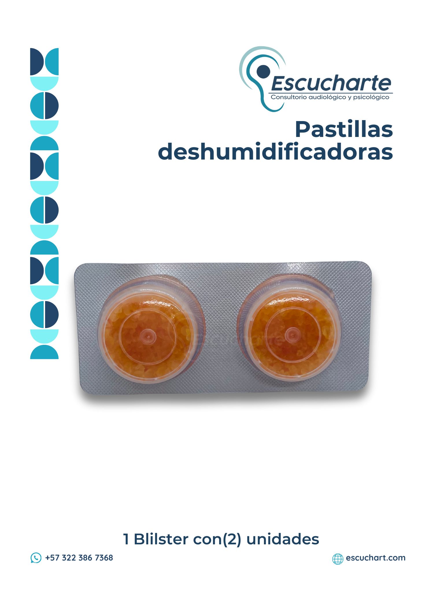 Pastillas para deshumidificar auxiliares auditivos